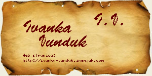 Ivanka Vunduk vizit kartica